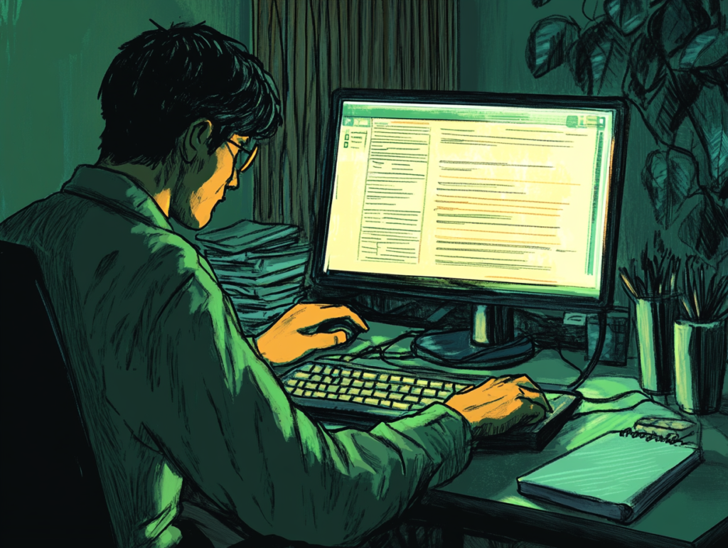 a_man_filling_in_a_form_on_his_computer
